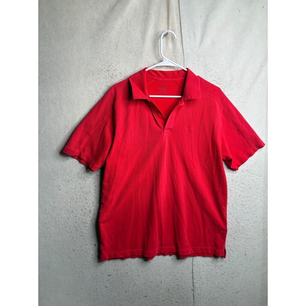 Patagonia Mens Red Organic Cotton Blend Pique Short Sleeve Polo Shirt Large